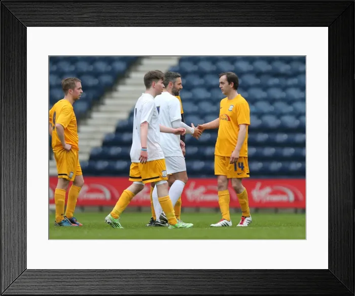 Framed Print : During the Charity Football match at Deepdale Preston on Sunday 1st May 2016