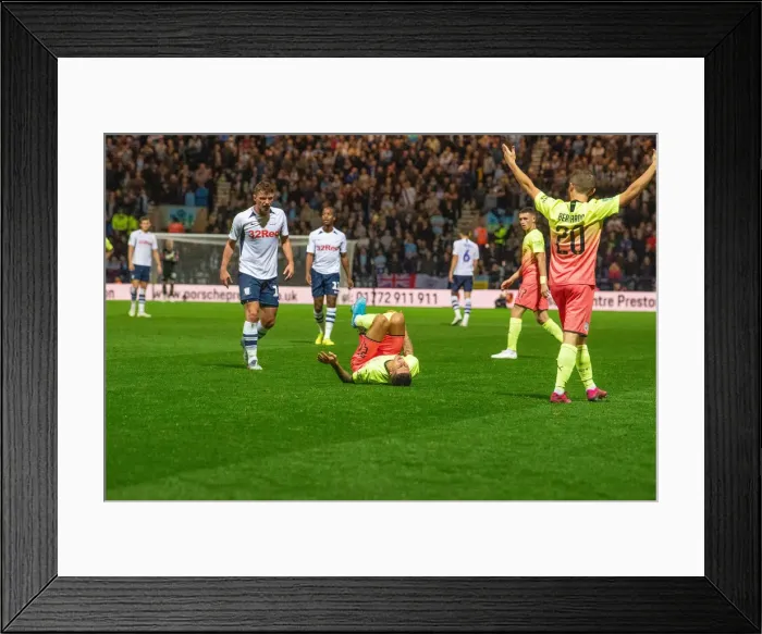 Framed Print : Preston North End Football Club Preston North End v Manchester City Carabao Cup Third Round match at Deepdale Framed Print : Preston North End Football Club Preston North End v Manchester City Carabao Cup Third Round match at Deepdale