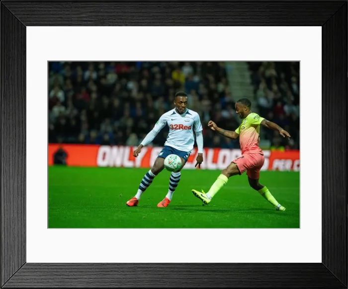 Framed Print : Preston North End Football Club Preston North End v Manchester City Carabao Cup Third Round match at Deepdale