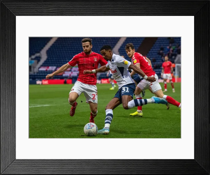 Framed Print : Preston North End Football Club Preston North End v Charlton Athletic SkyBet Championship match at Deepdale Framed Print : Preston North End Football Club Preston North End v Charlton Athletic SkyBet Championship match at Deepdale