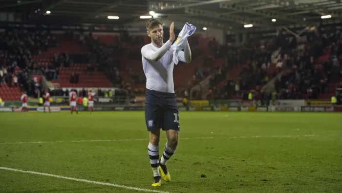 Framed Print : Paul Gallagher in Action: Preston North End vs Rotherham United, Sky Bet Championship, 1st January 2019