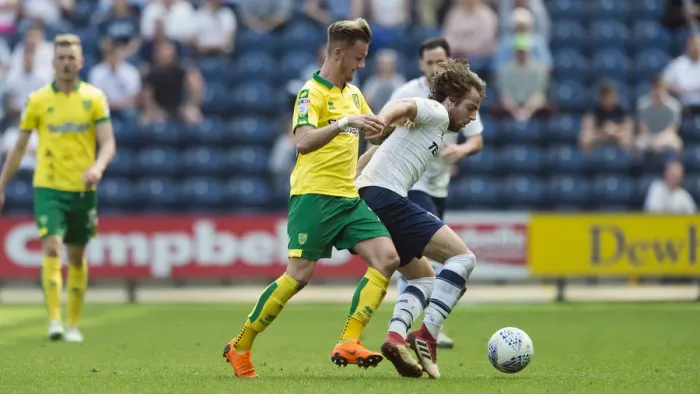 Framed Print : PNE v Norwich Ben Pearson (2)