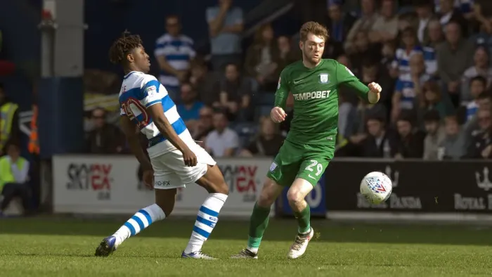 Framed Print : QPR v PNE Tom Barkhuizen (6)