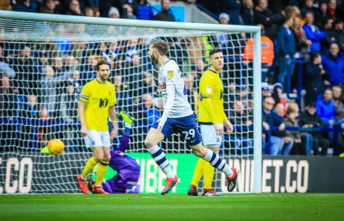 Framed Print : Tom Barkhuizen Opens The Scoring Against Rovers Framed Print : Tom Barkhuizen Opens The Scoring Against Rovers