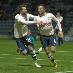 Alan Browne And Tom Barkhuizen Celebrate Goal Against Brentford Alan Browne And Tom Barkhuizen Celebrate Goal Against Brentford