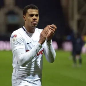 Print of Lukas Nmecha applauding fans at Deepdale Print of Lukas Nmecha applauding fans at Deepdale