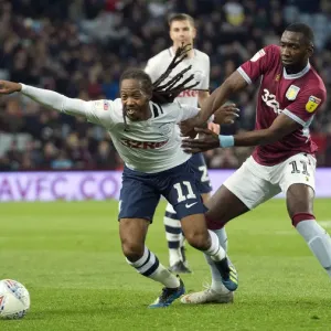 Daniel Johnson in Action: Preston North End vs Aston Villa, October 2018 (Home Kit)