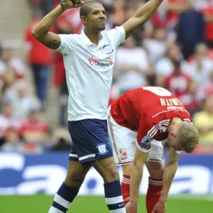Jermaine Beckford's Thrilling Hat-Trick: Preston North End Secures Promotion to Sky Bet Championship with Play-Off Final Win over Swindon Town at Wembley (24/5/15) Jermaine Beckford's Thrilling Hat-Trick: Preston North End Secures Promotion to Sky Bet Championship with Play-Off Final Win over Swindon Town at Wembley (24/5/15)