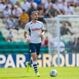 Patrick Bauer #10 in Action for Preston North End against Sheffield Wednesday (2019-20 SkyBet Championship)