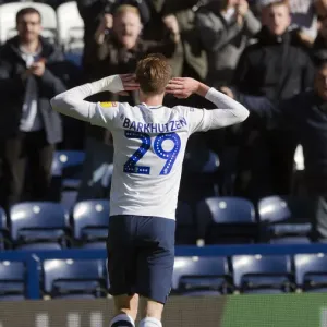 Tom Barkhuizen Celebrates His Goal Against Wigan Athletic