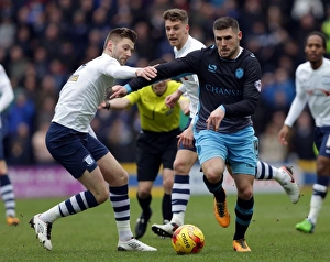Battle for the Ball: Paul Gallagher vs. Gary Hooper - Preston North End vs. Sheffield Wednesday, Sky Bet Championship