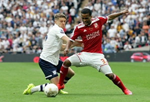 Calum Woods vs Nathan Byrne: Preston North End vs Swindon Town in the Sky Bet Football League One Play-Off Final at Wembley Stadium (24/5/15)