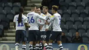 PNE V Brentford, Wednesday 24th October 2018 Prints: DK, PNE v Brentford, Home Kit Tom Barkhuizen Goal Celebration (4)