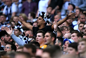 Play-Off Final V Swindon, 24th May 2015, Wembley Stadium Prints: Electric Atmosphere: Battle of the Stands - Preston North End FC vs Swindon Town in Sky Bet League One Play-Off Final