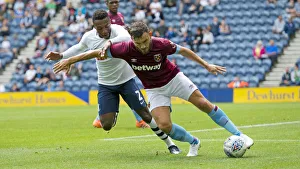 Pre-Season Prints: PNE v West Ham United Darnell Fisher Home Kit (2)