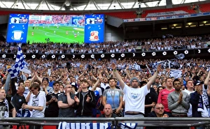 Play-Off Final V Swindon, 24th May 2015, Wembley Stadium Prints: Preston North End fans in the stands