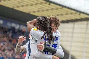 Thrilling Goal Celebration: Tom Barkhuizen and Daniel Johnson at Preston North End vs Barnsley (SkyBet Championship, 2019-2020)
